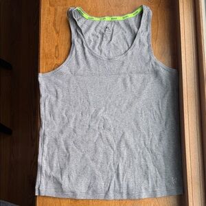 Woxer Gray Rib Tank with Neon Green Trim